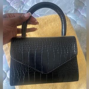 Black leather mini bag